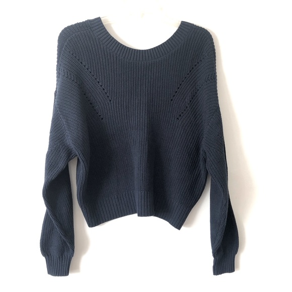 Lucky Brand Crop Rib Pullover Reversible Sweater - Picture 7 of 9